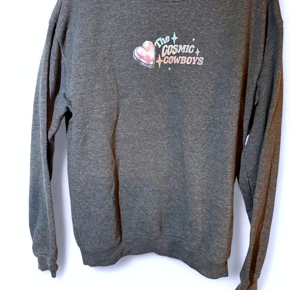 NGOrder Cosmic Cowboys Cherub Fairy Graphic Sweatshirt Charcoal Grey Size 12